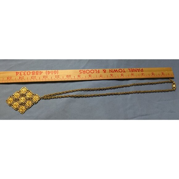 Vintage D'orlan Gold-Tone Necklace With Raised Star Pendant & Twisted Chain - Picture 6 of 7